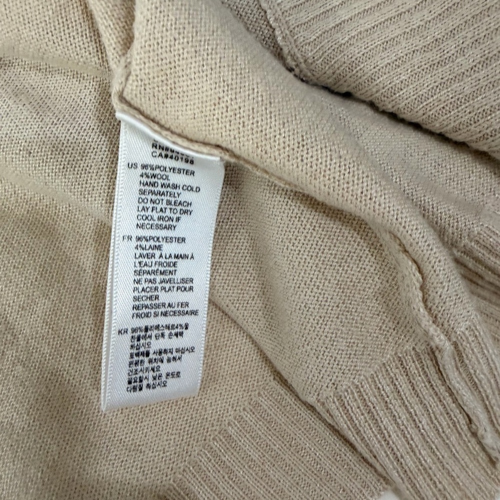 Forever 21 Beige Waterfall Knit Cardigan Draped Open Front Chic - Picture 8 of 10